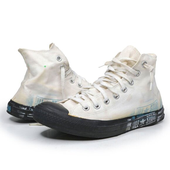 Vintage Converse Chuck Taylor All Stars High Top Sneakers Canvas Shoes White - Picture 1 of 12
